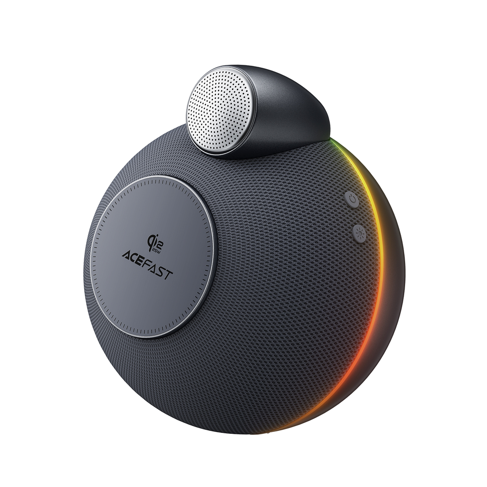 Портативна колонка ACEFAST K10 Air speaker with wireless charger Metal Grey