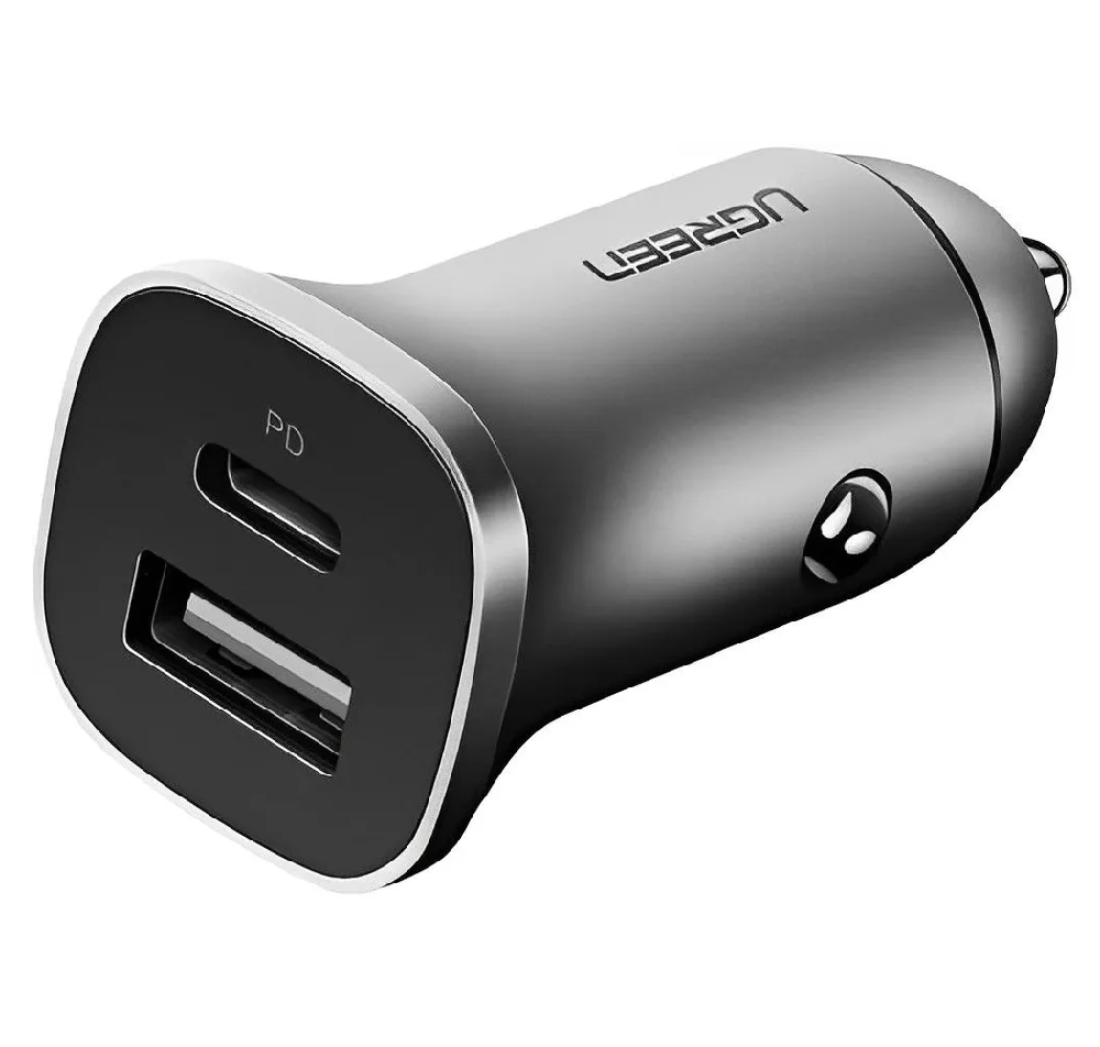 Автомобільний зарядний пристрій UGREEN CD130 Dual USB Швидка зарядка Space-Gray