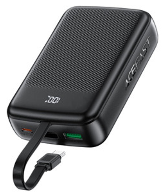 Зовнішній акумулятор ACEFAST M14 20000mAh з кабелем Black