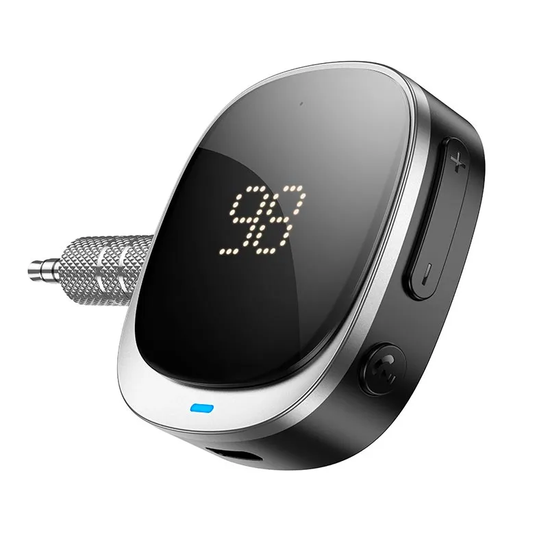 Bluetooth-ресивер HOCO E80 з AUX та LED-дисплеєм Чорний