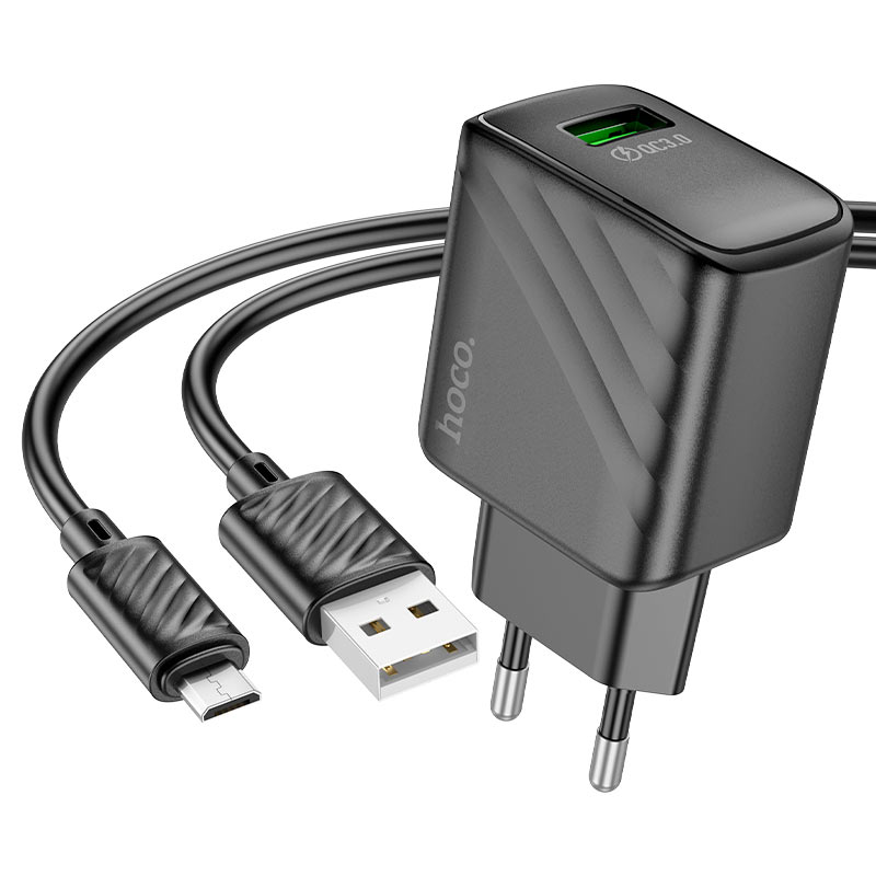 Мережевий зарядний пристрій HOCO CS21A Rich 18W QC3.0 Чорний