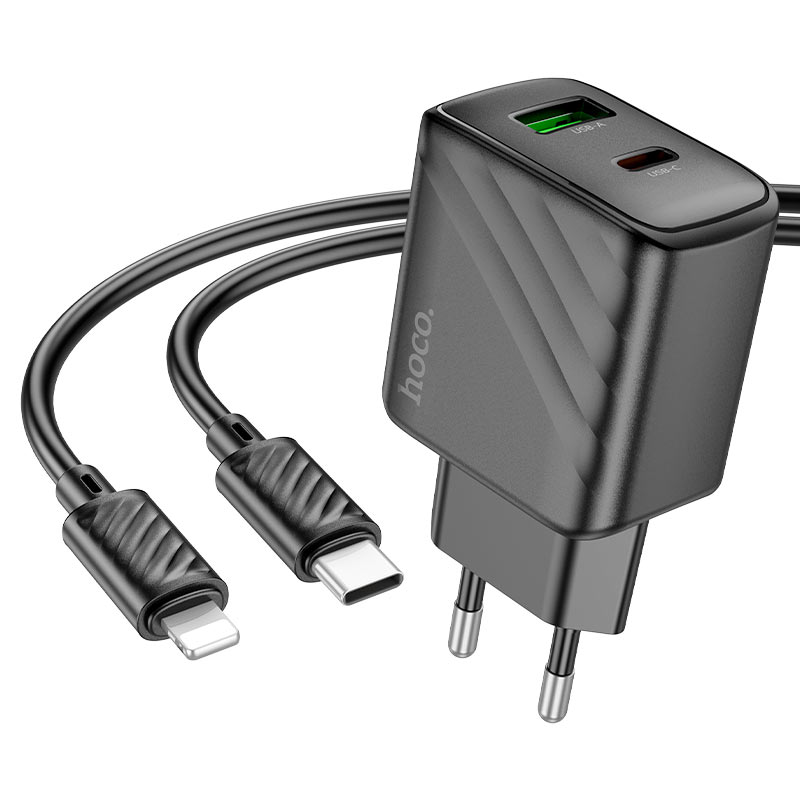 Мережевий зарядний пристрій HOCO CS23A 30W PD30W+QC3.0 Чорний