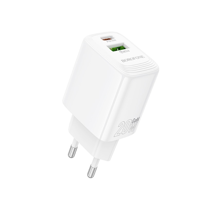Мережевий зарядний пристрій BOROFONE BN27 PD20W+QC3.0 Білий