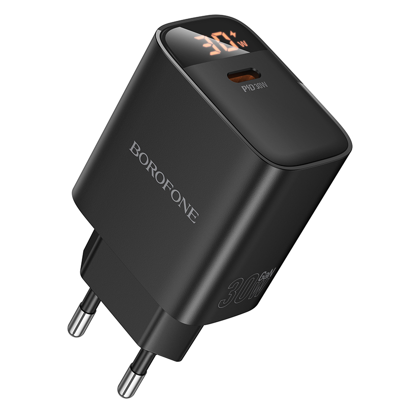 Мережевий зарядний пристрій BOROFONE BA97A Ilustre з дисплеєм 30W Чорний