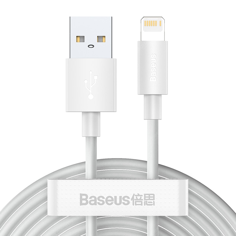 Кабель синхронізації Baseus Simple Wisdom Data Cable Kit USB to iP 2.4A 2 шт. 1.5 м Білий